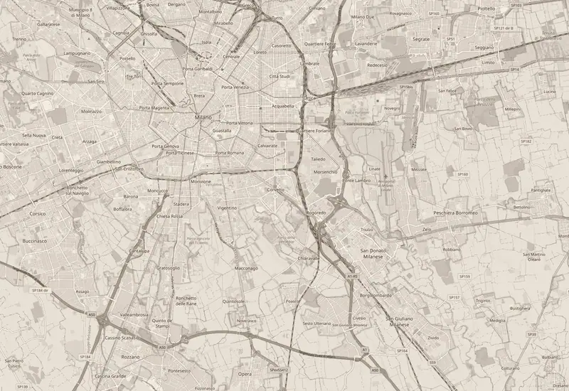 Mappa di Milano e San Donato Milanese con la posizione del ristorante
