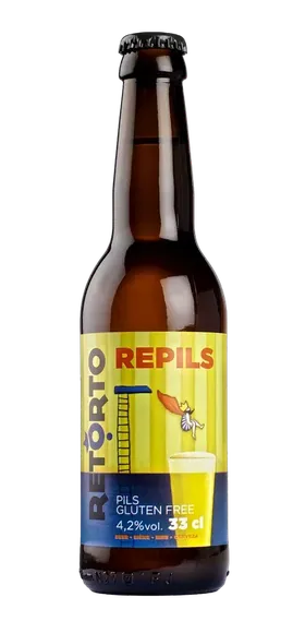 Bottiglia da 33 cl di Repils, pils gluten free, Birrificio Retorto