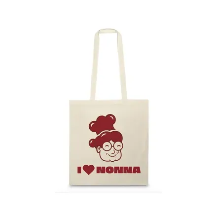 La borsa di cotone con la Nonna e la scritta I love Nonna